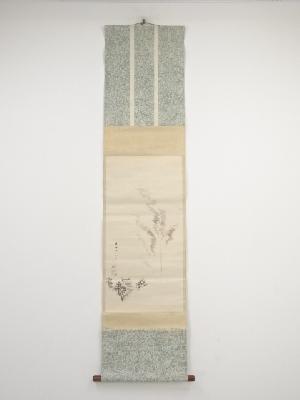 明治19年　野村文挙筆　名古屋招魂祭煙火之図　肉筆紙本掛軸（保護箱）